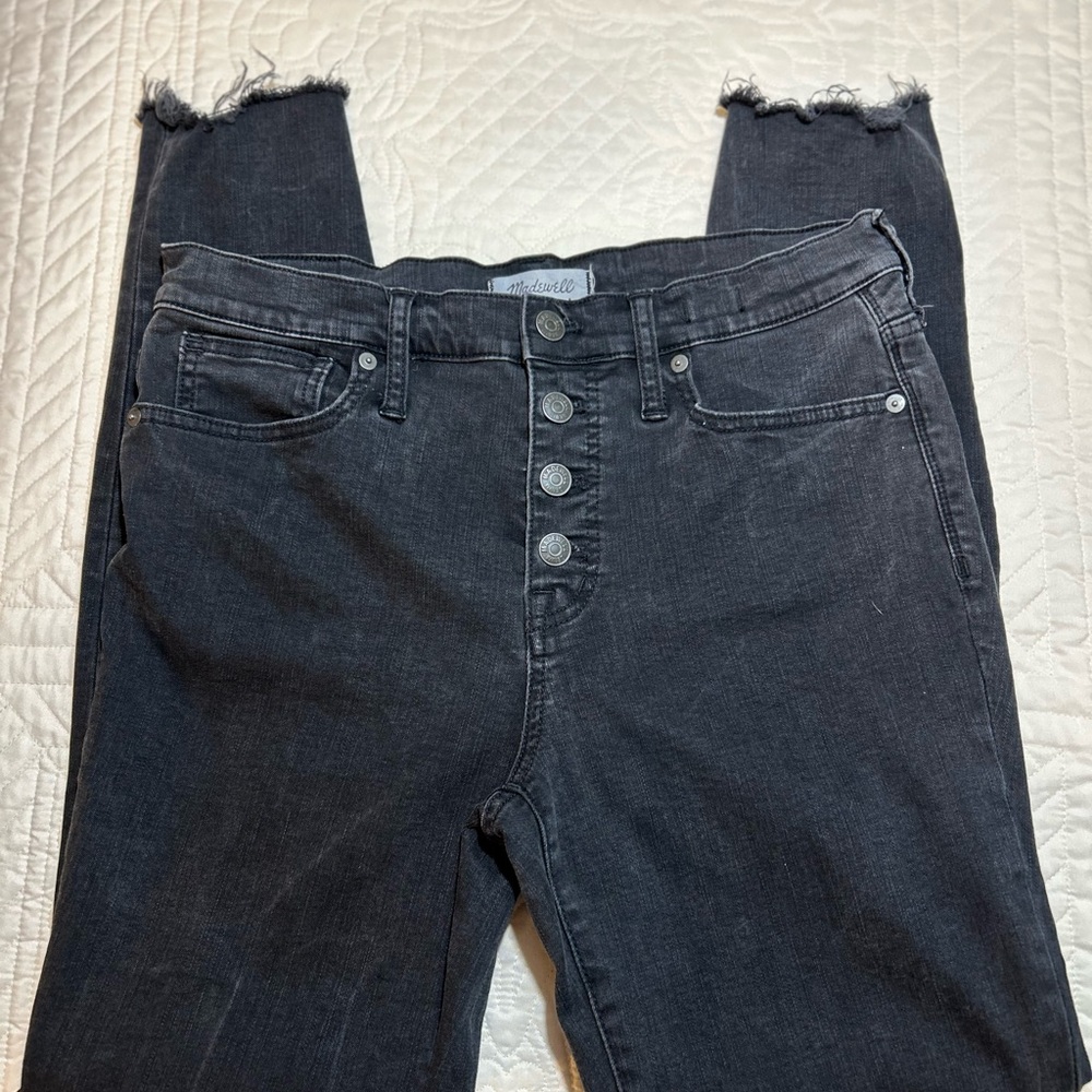 Madewell Jeans 9" Mid Rise Skinny Black Stretch Denim Women’s Size 30